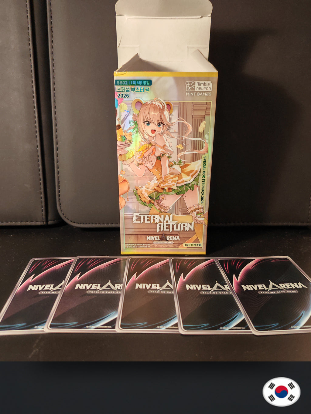 1x Boite VIDE Nivel Arena SB02 ETERNAL RETURN Coréen + 10x Cartes Nivel Arena Aléatoires