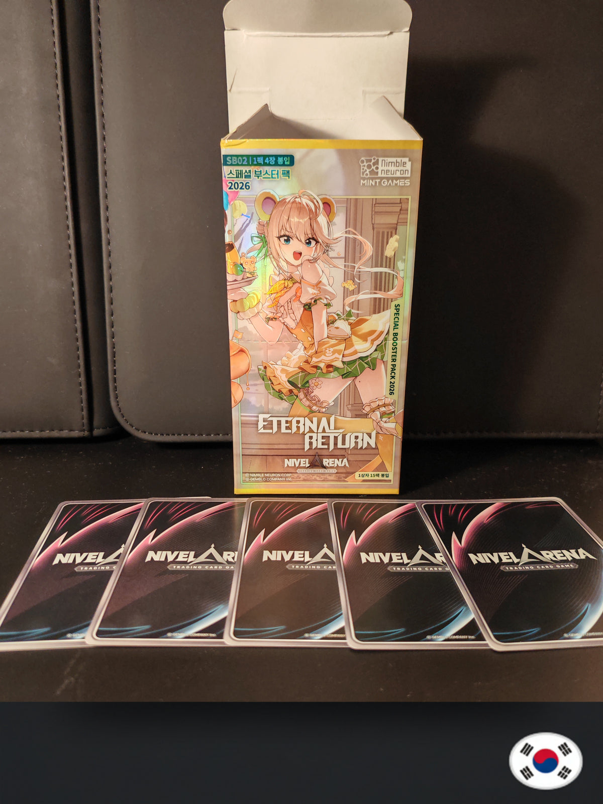 1x Boite VIDE Nivel Arena SB02 ETERNAL RETURN Coréen + 10x Cartes Nivel Arena Aléatoires